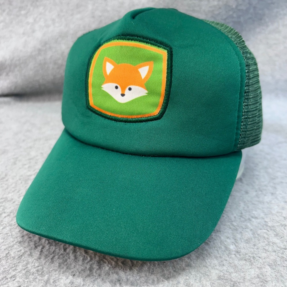 Fox Patch Mens Green Unbranded Trucker Hat Snapback Mesh Cap OSFM